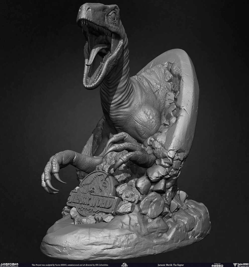 Jurassic World The Raptor sculpted by Yacine BRINIS 009