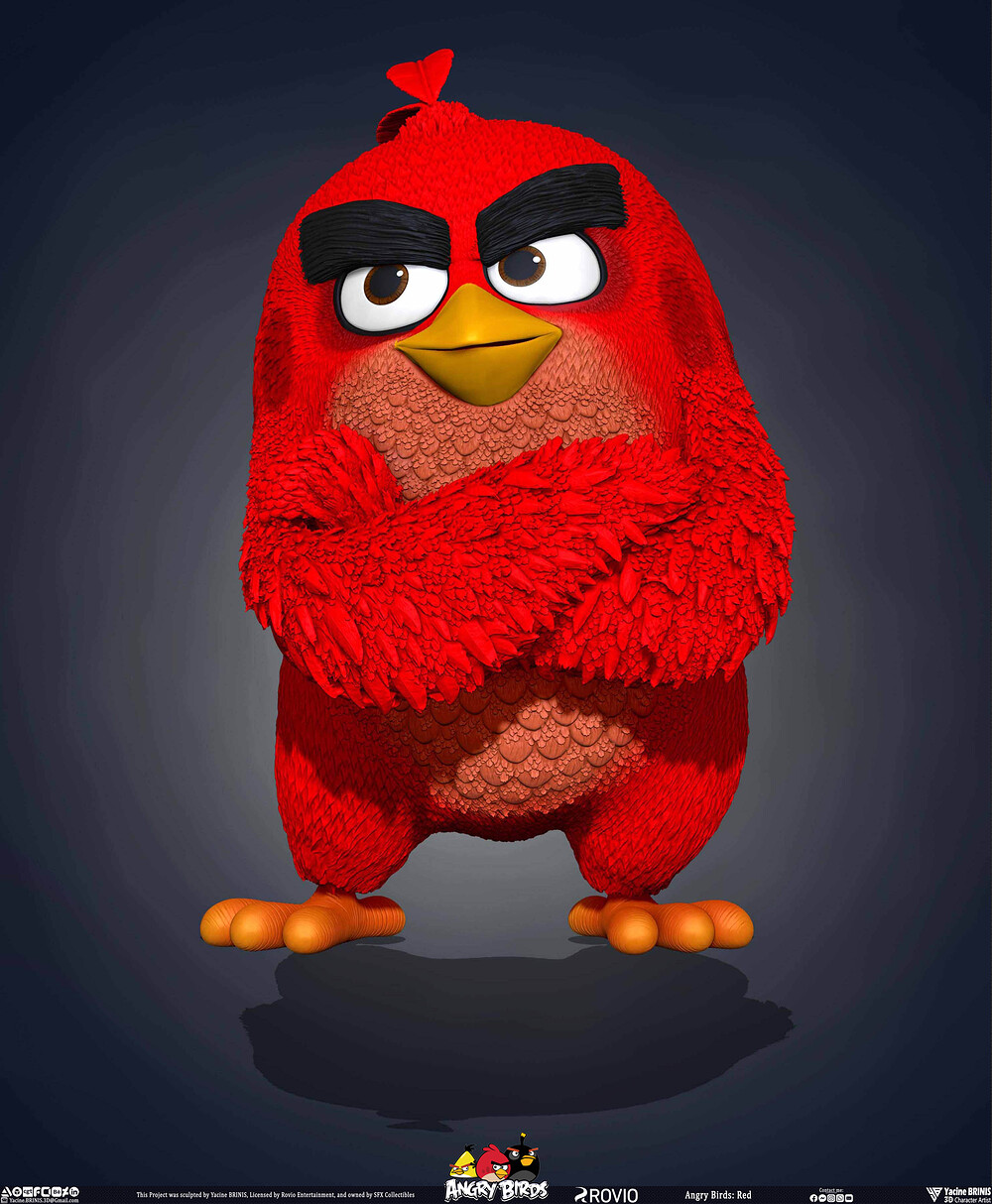Red Angry Birds Rovio Entertainment sculpted By Yacine BRINIS 009