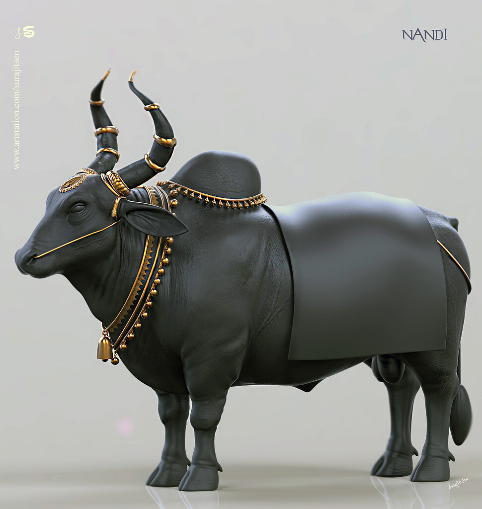 Nandi Bull_ Digital Sculpture by Surajit Sen ZBrushCentral
