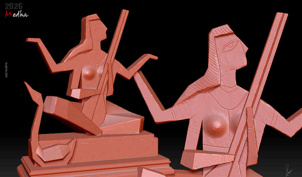 Medha – Intelligence_Digital_SCulpture_SurajitSen_Jan2026_WIP