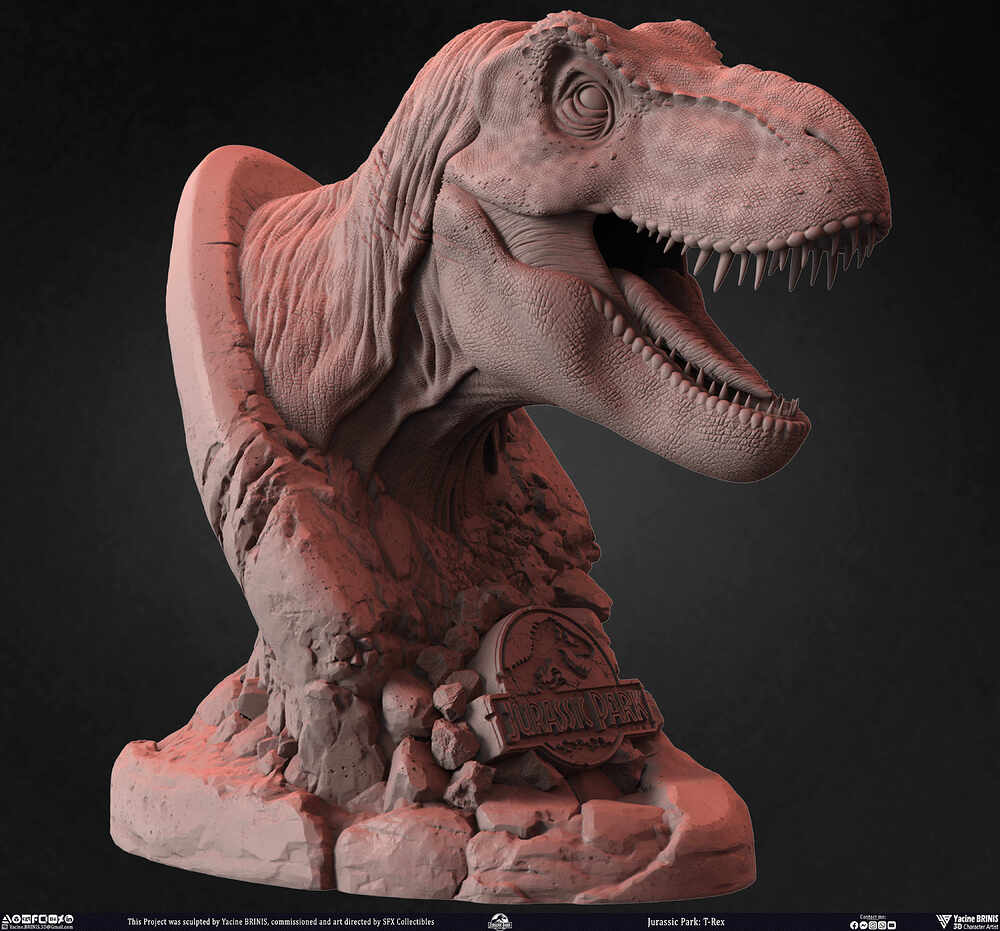 T-Rex Universal Pictures sculpted by Yacine BRINIS 020