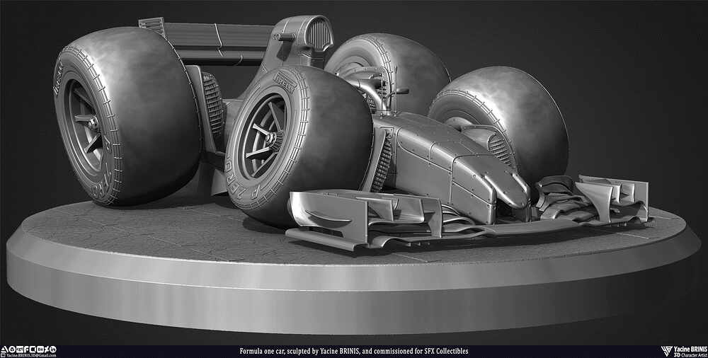 Formula One Car stylised sport cart sculpted by Yacine BRINIS 002