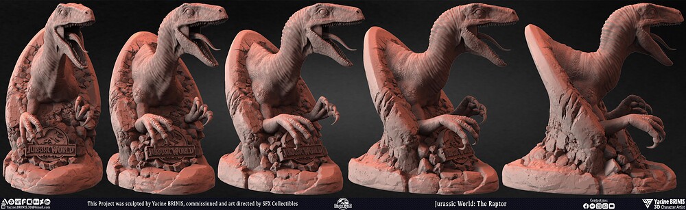 Jurassic World The Raptor sculpted by Yacine BRINIS 006