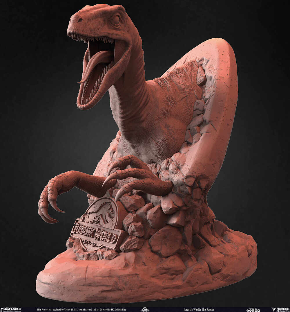 Jurassic World The Raptor sculpted by Yacine BRINIS 018