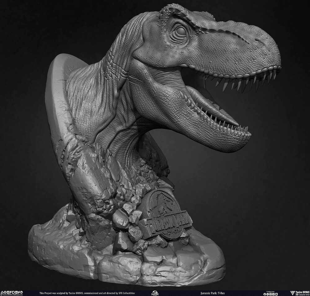 T-Rex Universal Pictures sculpted by Yacine BRINIS 009