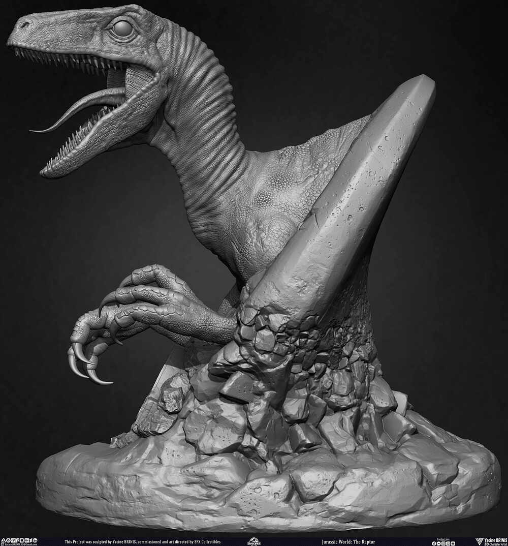 Jurassic World The Raptor sculpted by Yacine BRINIS 007