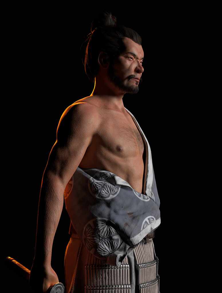 Samuraiページ Samurai in Flower Field' Poster, picture, metal print, paint by