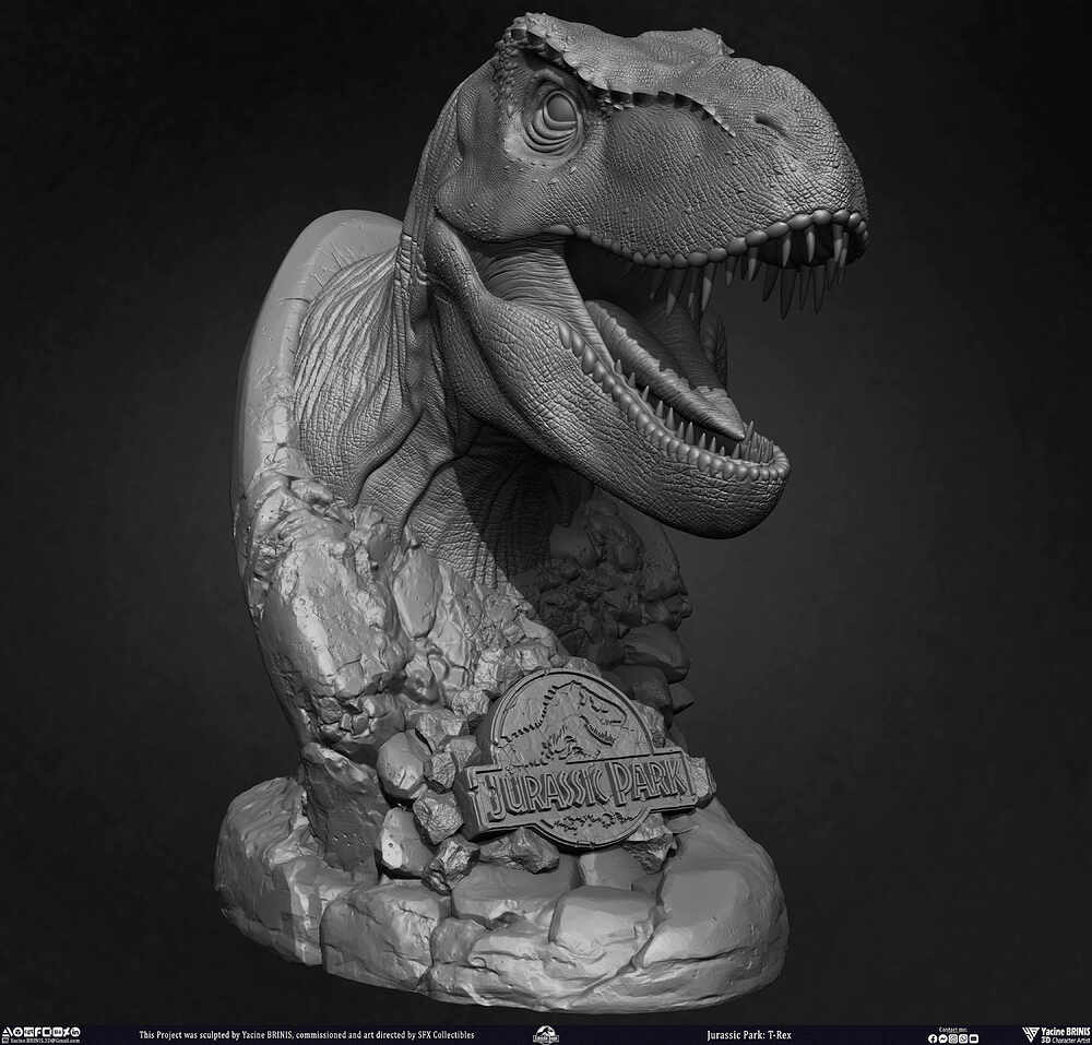 T-Rex Universal Pictures sculpted by Yacine BRINIS 010