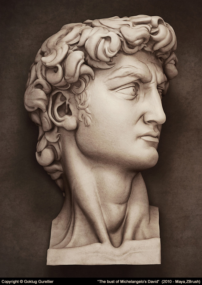 3706 Bust of David Michelangelo