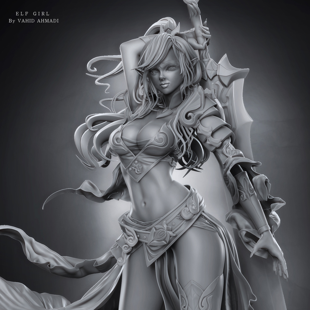 Elf girl by vahid ahmadi z brish concept clay.jpg