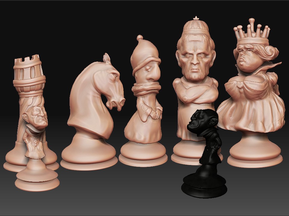 3 Player Chess board - Games Collection 3D model 3D printable