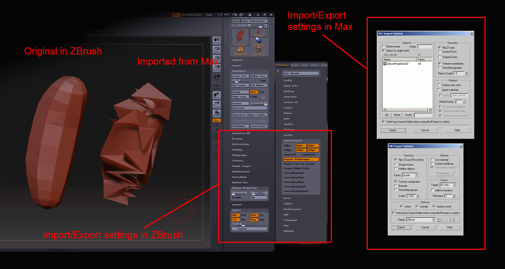 lysere Forvirre fløjl ZBrush & 3ds Max - Import/Export problems: mesh "explosion" - ZBrushCentral