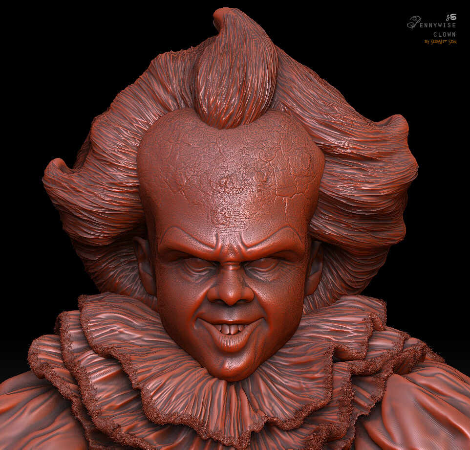 Pennywise_clown_Digital_Sculpture_SurajitSen_May2022A_clay2
