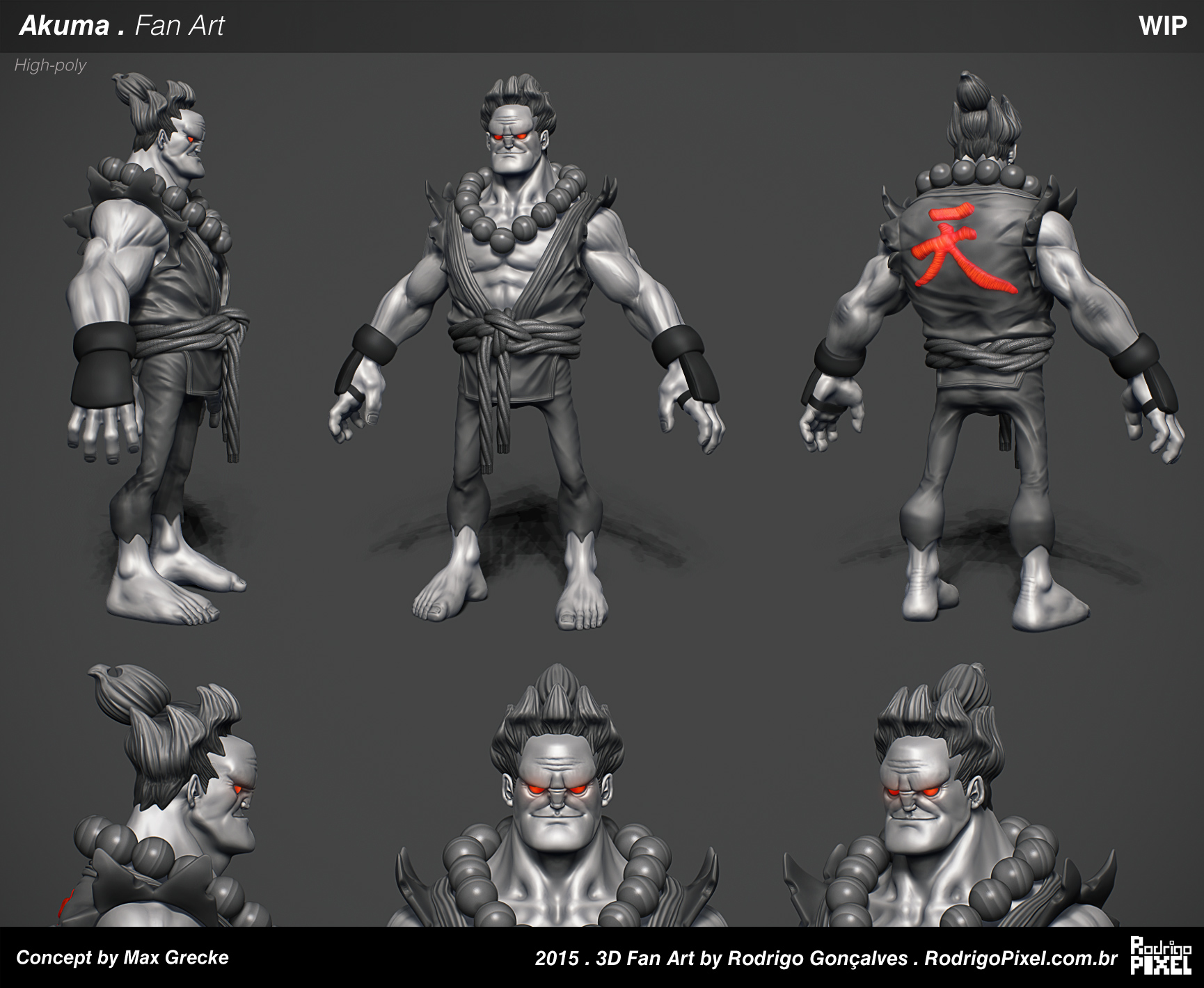 ArtStation - Akuma - Street Fighter fanart WIP