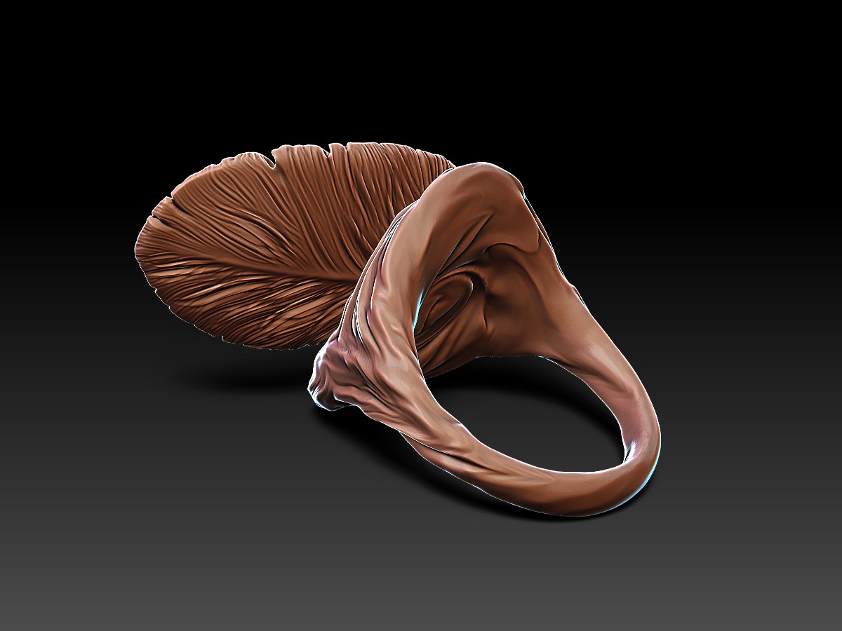 Feather Ring - Waves - model 3