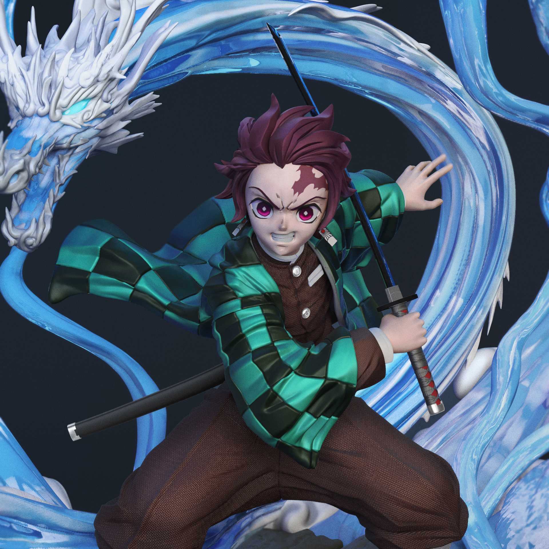 Kamado Tanjiro Render, Demon Slayer