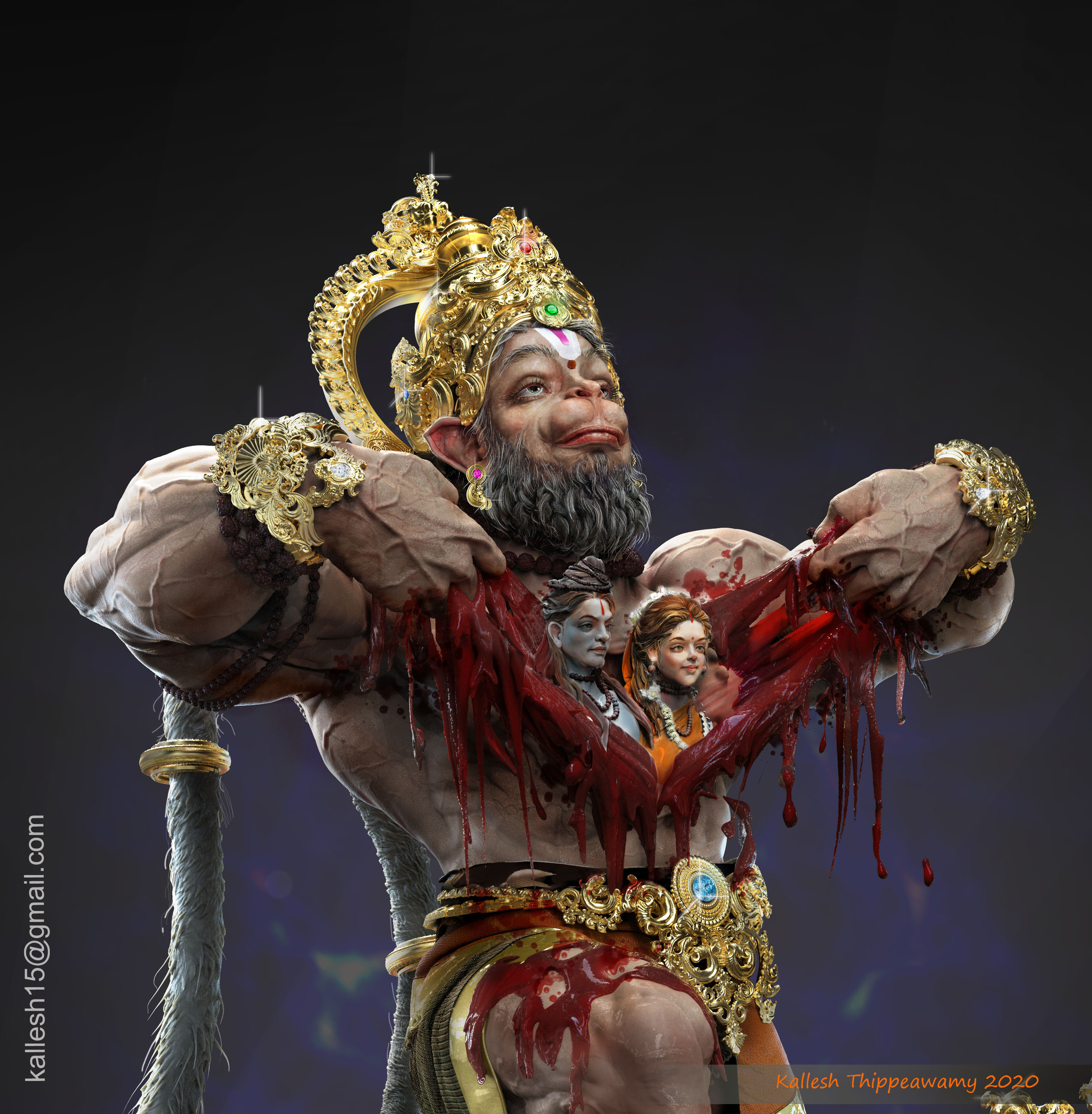Bajarangbali Lord Hanuman , - ZBrushCentral