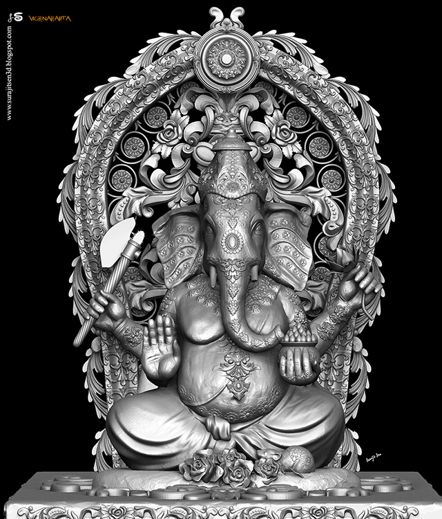 Vighnaharta_Digital_Sulpture2.0_SurajitSen_Sept2020_WIP_SNAP_L