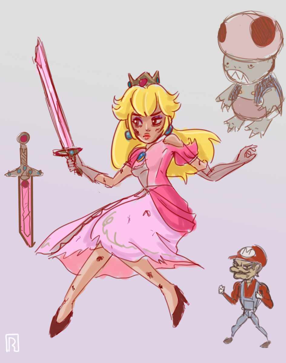 peach sketch