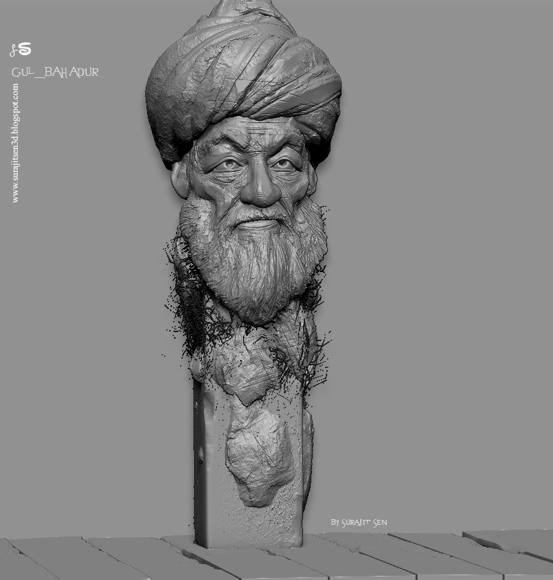 Gul_Bahadur_Digital_Sculpture_SurajitSen_Jan2021A_Clay
