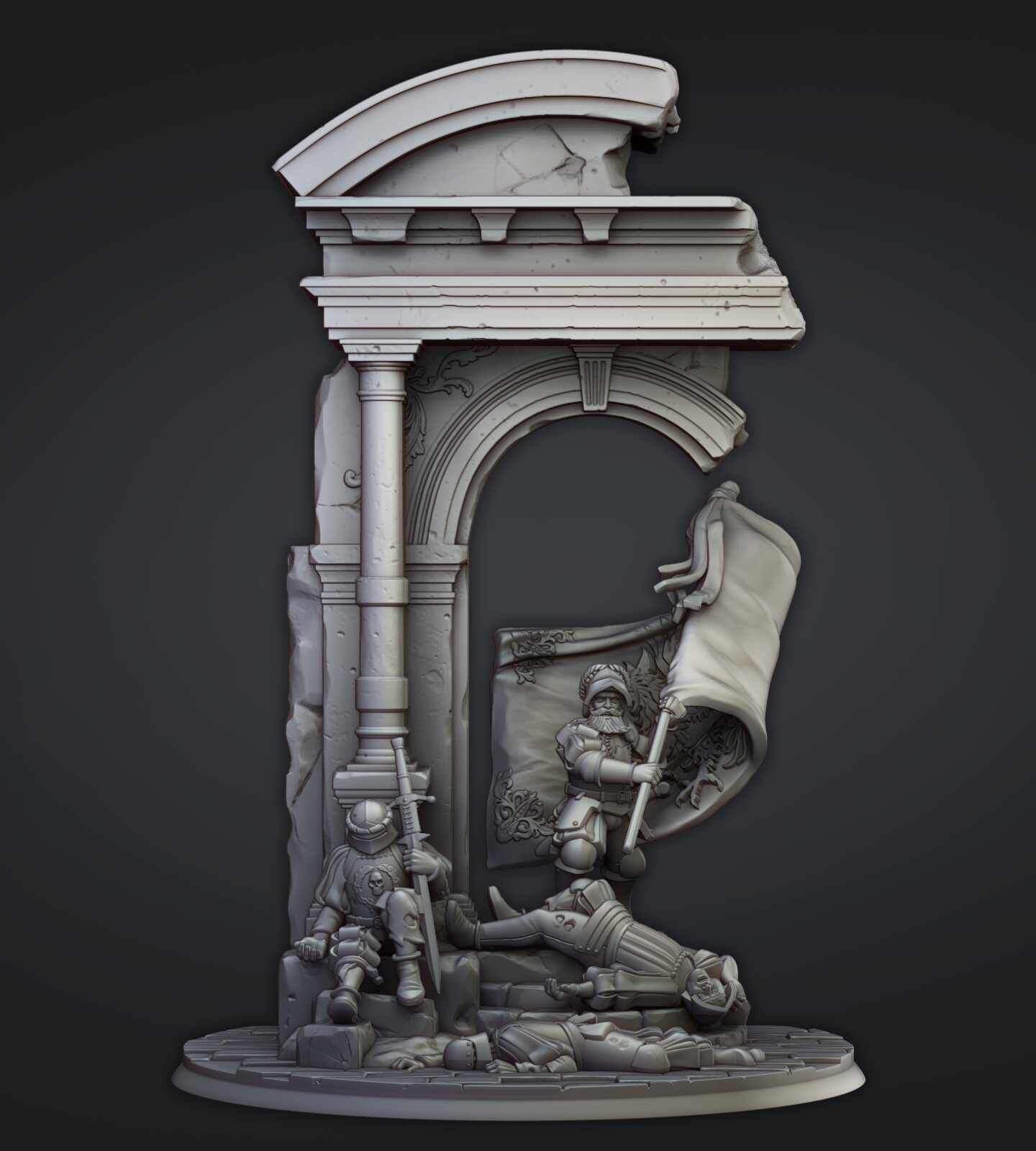 The Last Stand - 32mm diorama miniature for 3d printing