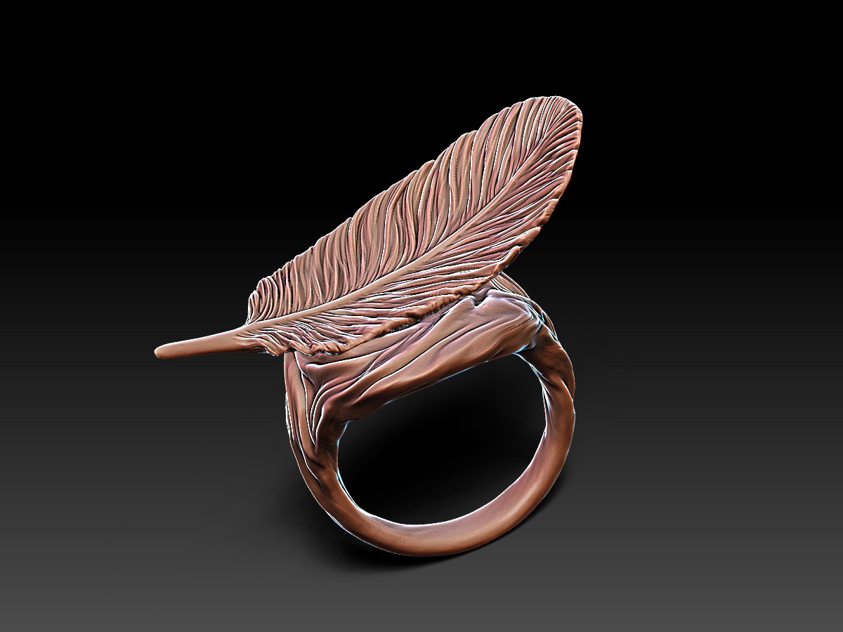 Feather Ring - Waves - model 1