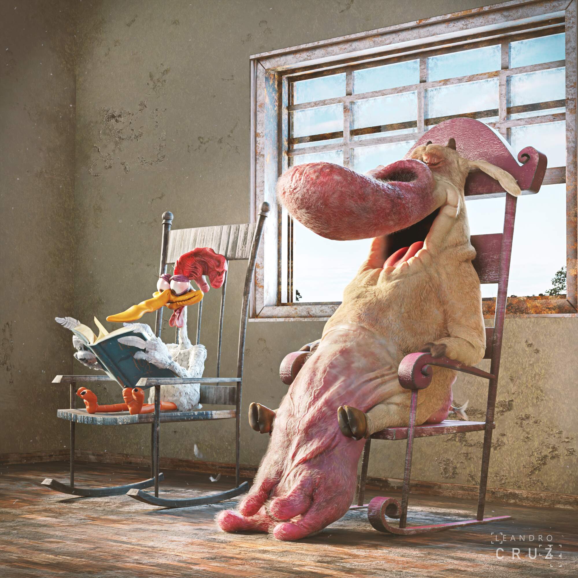 Old Days Cow and Chicken ZBrushCentral