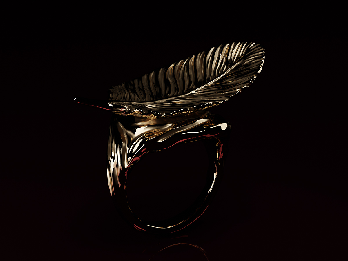 Feather Ring - Waves