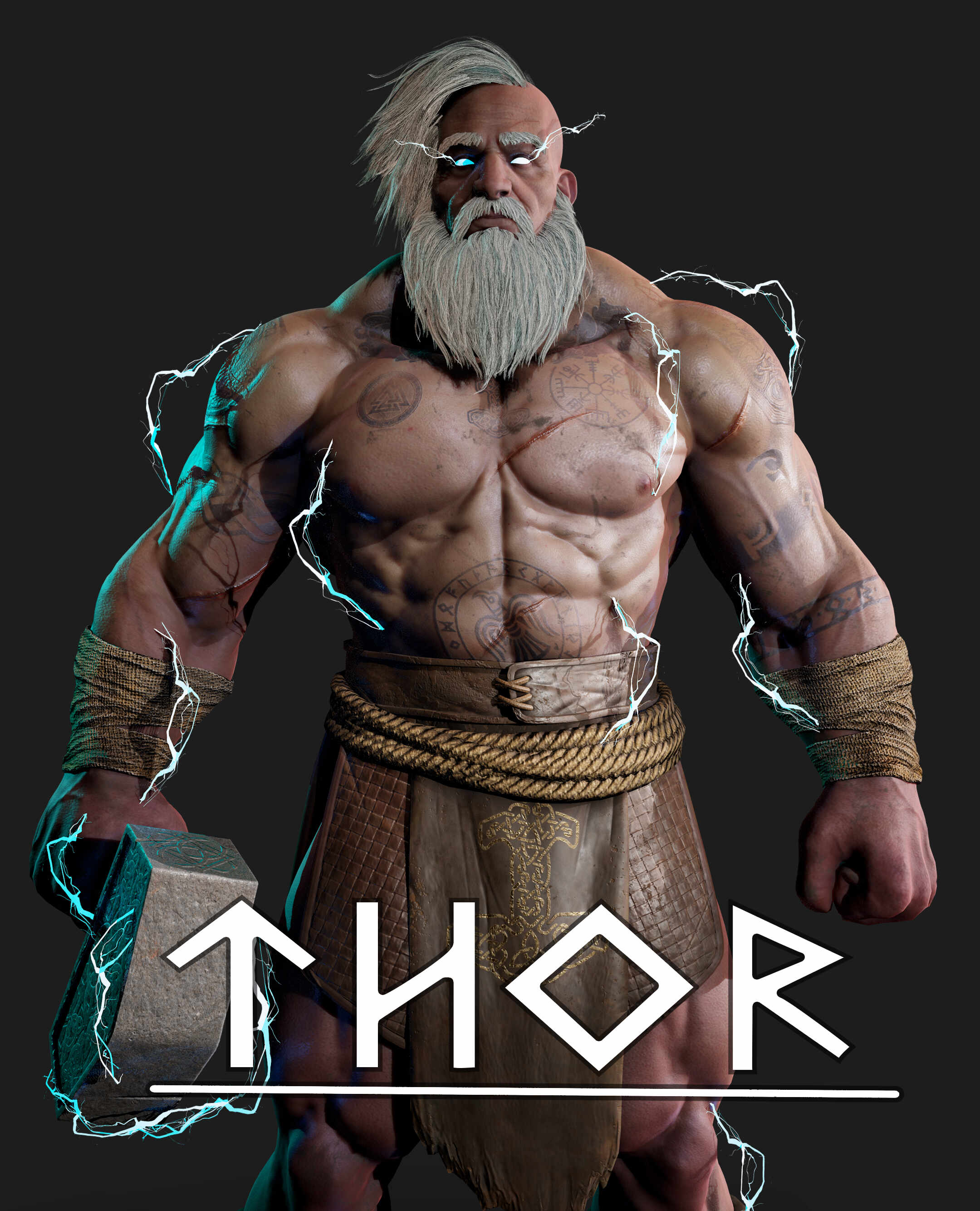 God Of War Ragnarok Thor Odinson 3D Model Render by