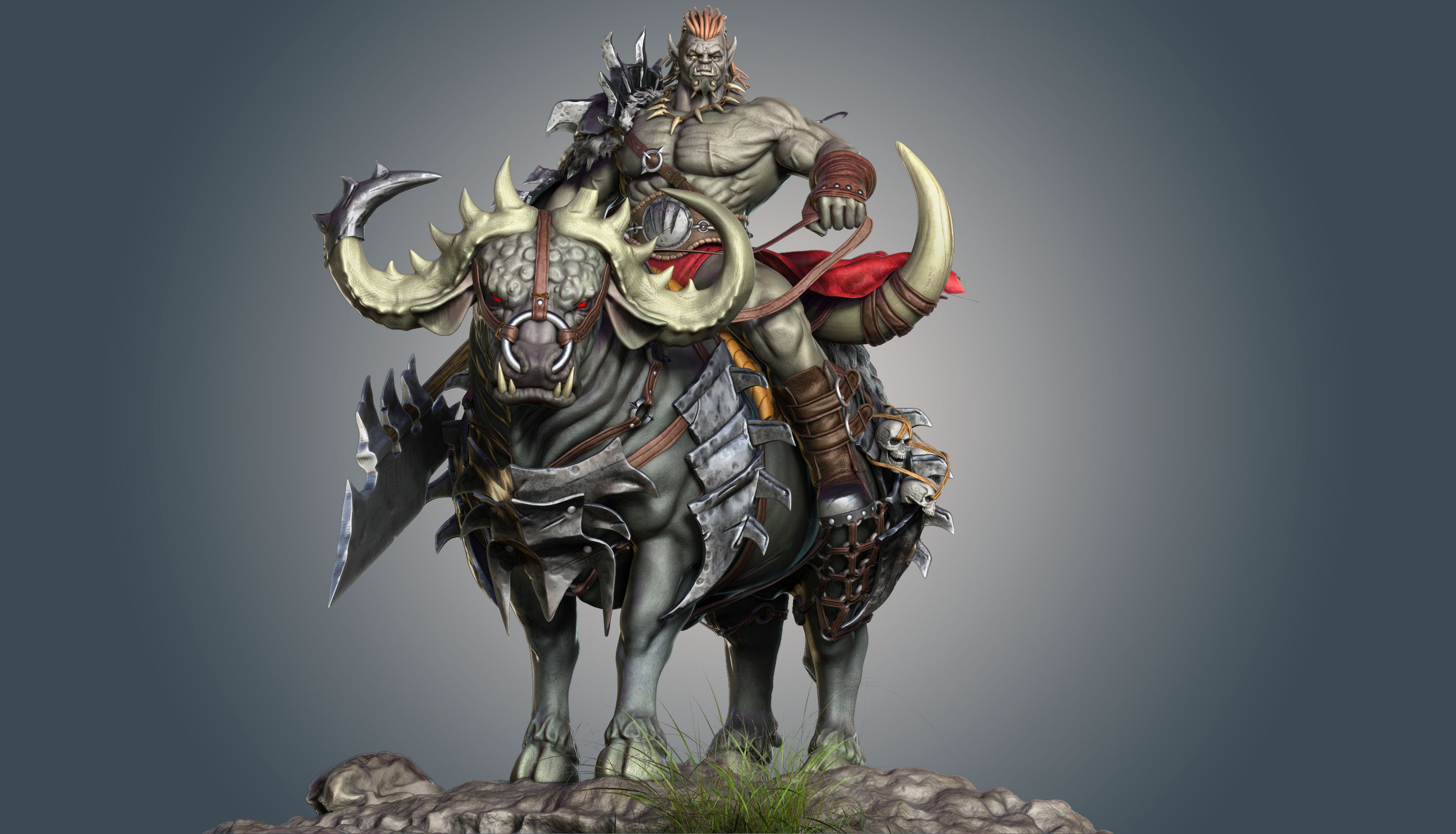 Udemy Orc Rider and Bull Creature Creation in Zbrush