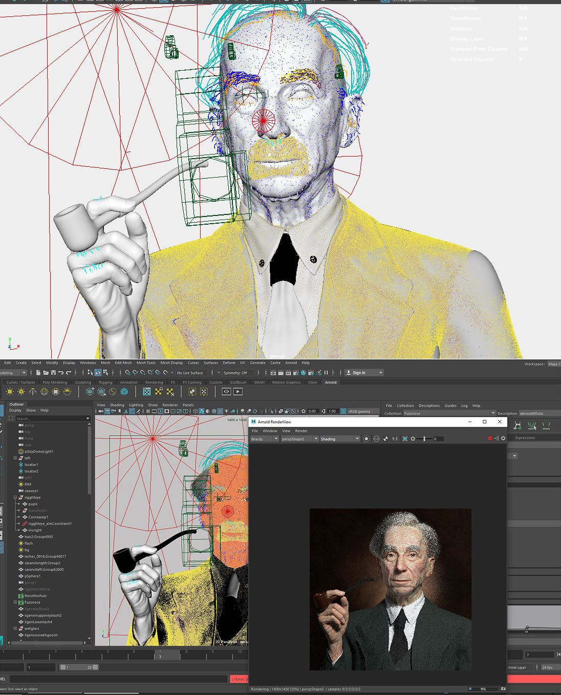 Bertrand russel by vahid ahmadi17zbrush maya