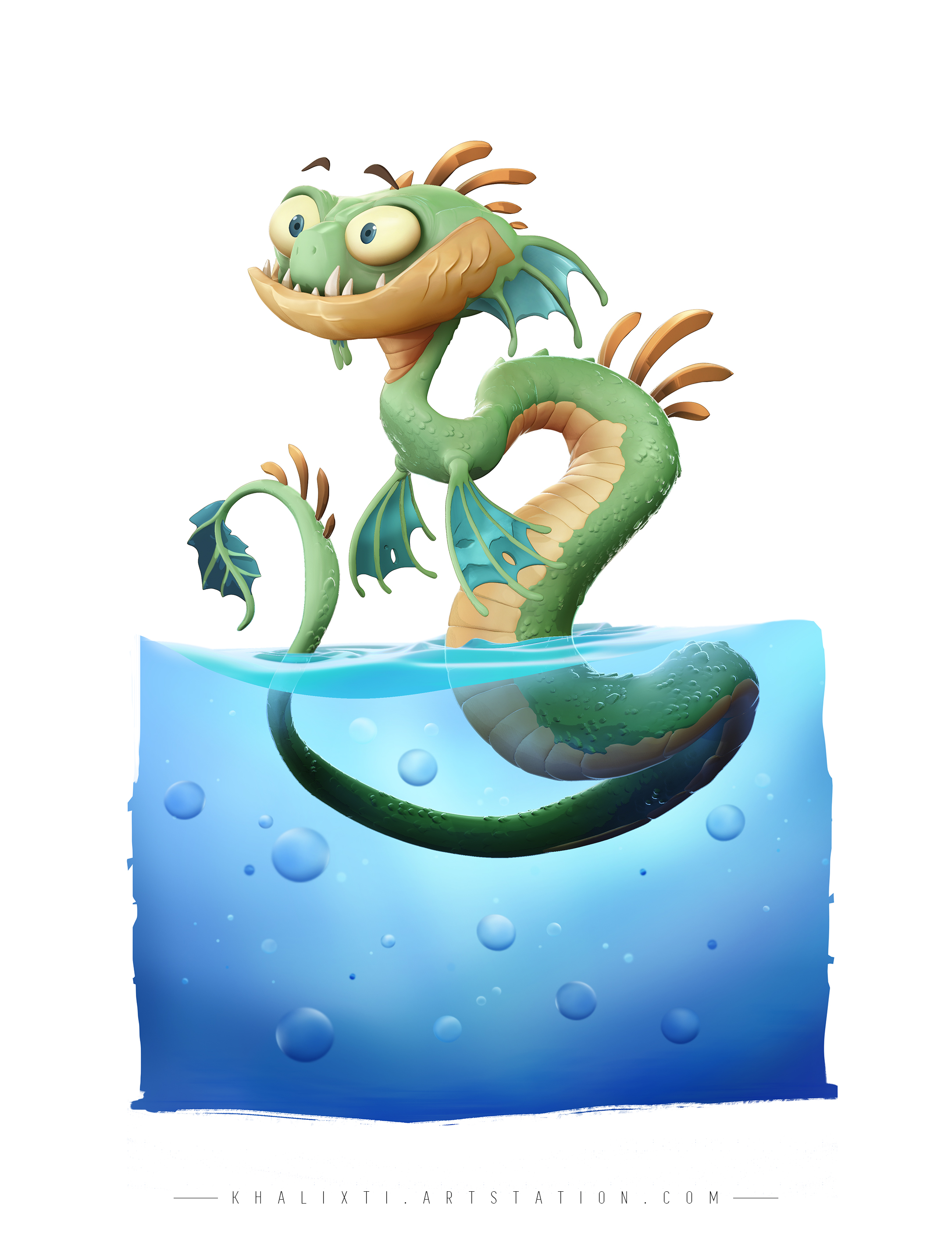 Sea Snake, Fan Art Spyro game - ZBrushCentral