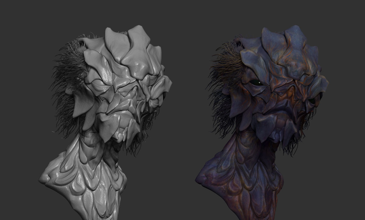 Elkhorn_creature_concept_ZBrush_Sketch