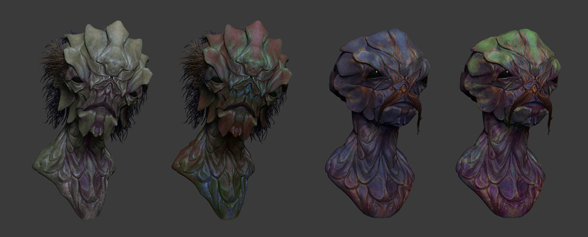 Elkhorn_creature_concept_ZBrush_sketch_variations
