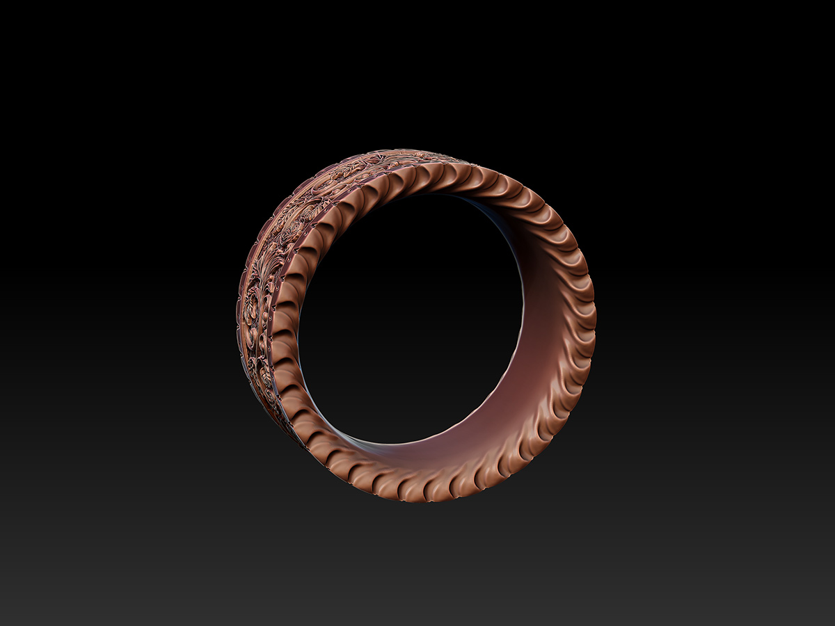 Floral Ring - ZBrush preview side