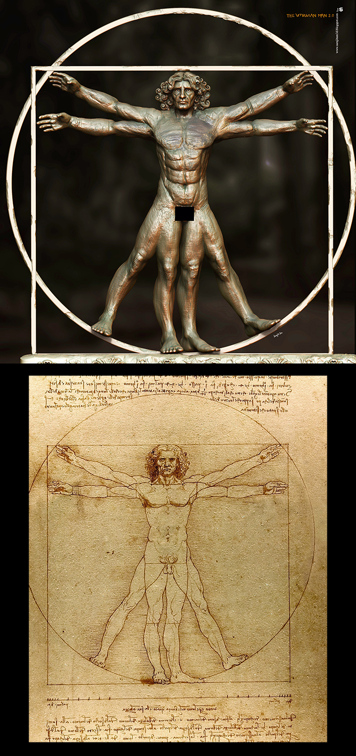 The Vitruvian Man_Digital_SCulpture_by_SurajitSen_Sept2020_with_re