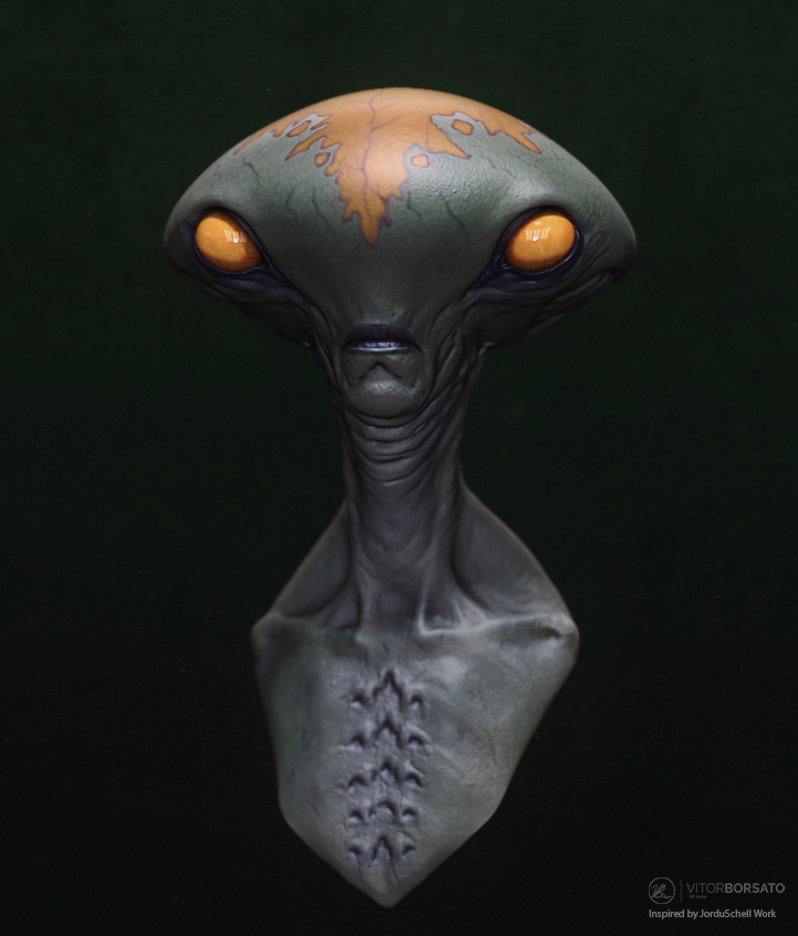 Alien Bust Jordu Schell Zbrushcentral