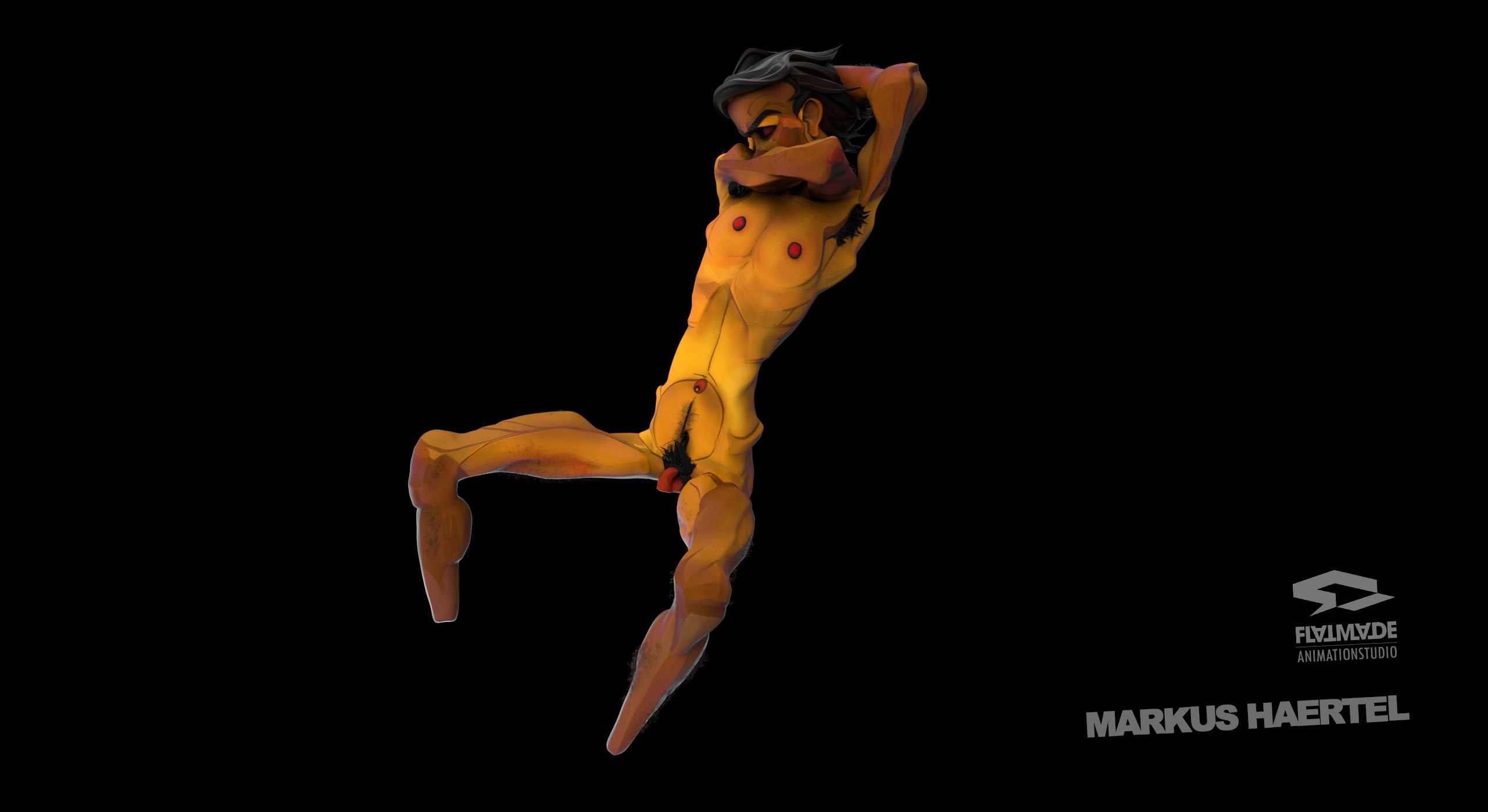 Egon Schiele Seated Male Nude Render Turntable Ar Timelapse Mature Art Content