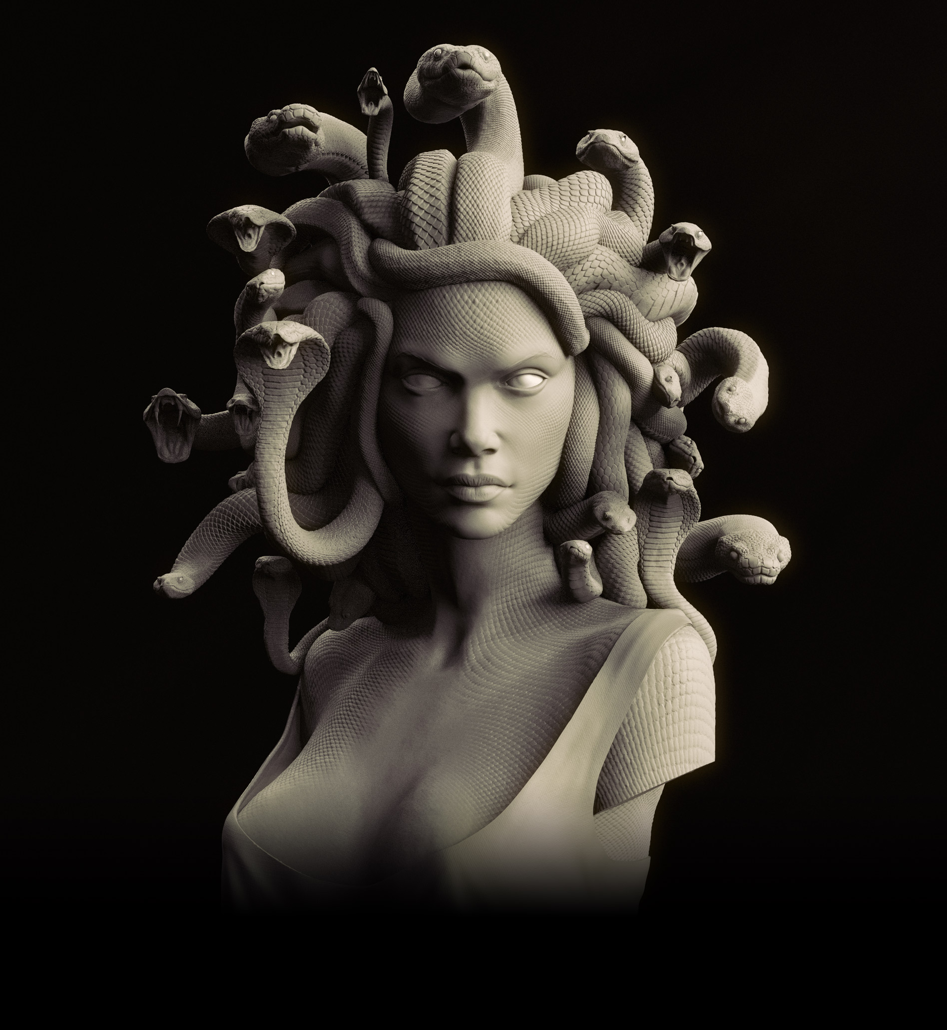 Medusa 1:2 scale bust - ZBrushCentral