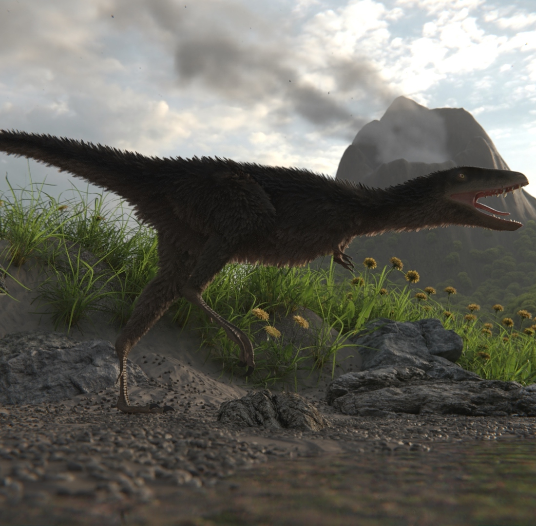 FinalSceneVolcanoSmoking_wFeatheredRaptorex_Bugs_withComp.jpg