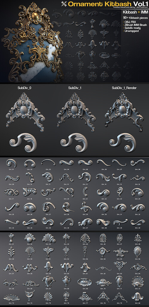 Ornament Kitbash/IMM Brushes - ZBrushCentral