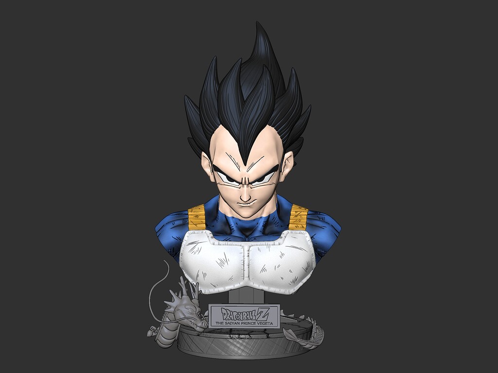 Hi guys, I’ll give you a render of a bust of the prince vegeta a private co...