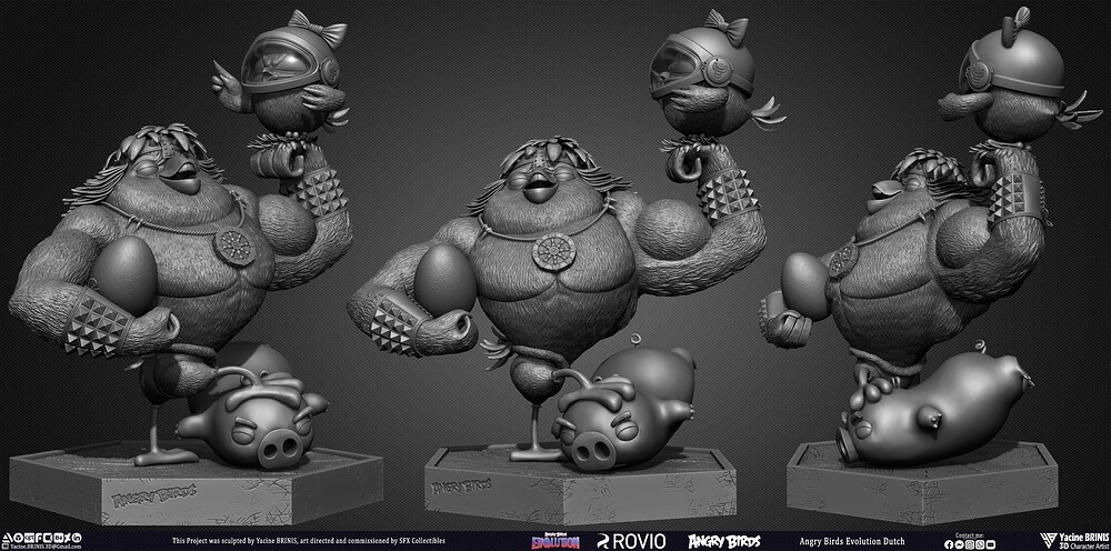 Dutch and Charlotte Angry Birds Evolution Rovio Entertainment Sculpted by Yacine BRINIS 004