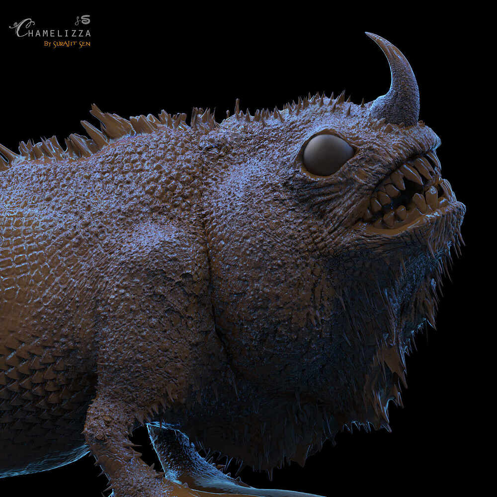 Chamelizza_Creature_Digital_Sculpture_SurajitSen_Sept2022_WIP