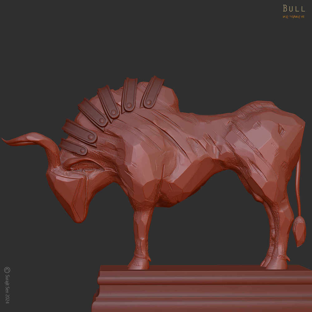 Bull_Contemporary_DIgital Sculpture_SurajitSen_Dec2024.A1__WIP