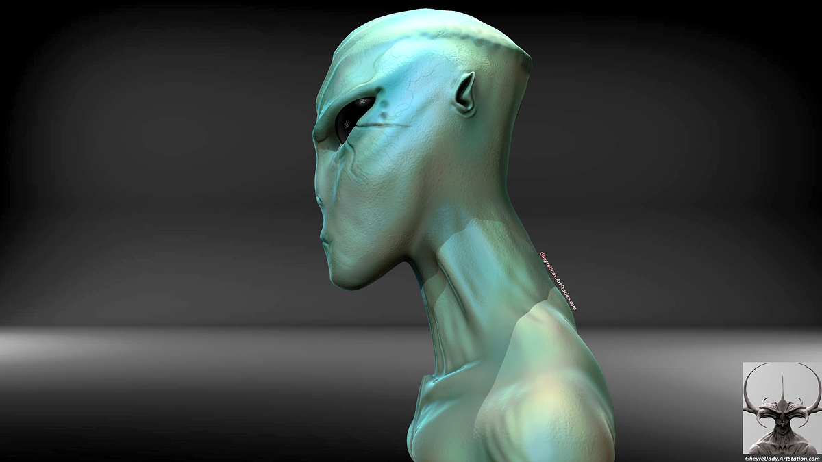 Render Blue Alien_3ps roc
