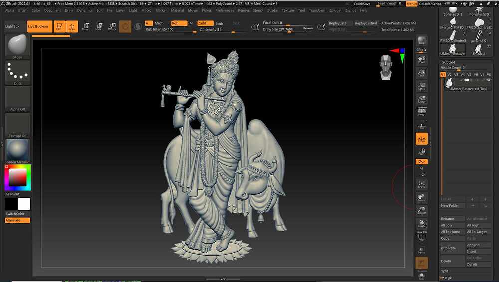 Sri krishna 3d relief.PNG