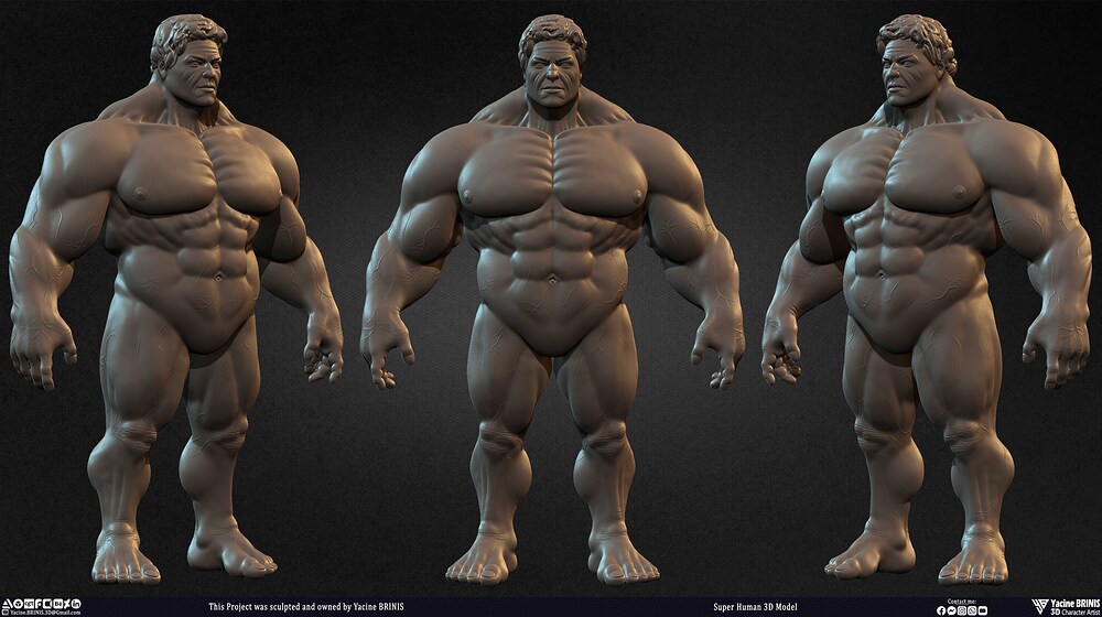 Super Human 3D Model sculpted by Yacine BRINIS 006