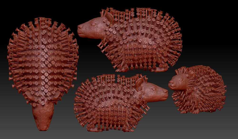 Porcupain_Digital_Sculpture_SurajitSen_Jul2025_WIP (2)