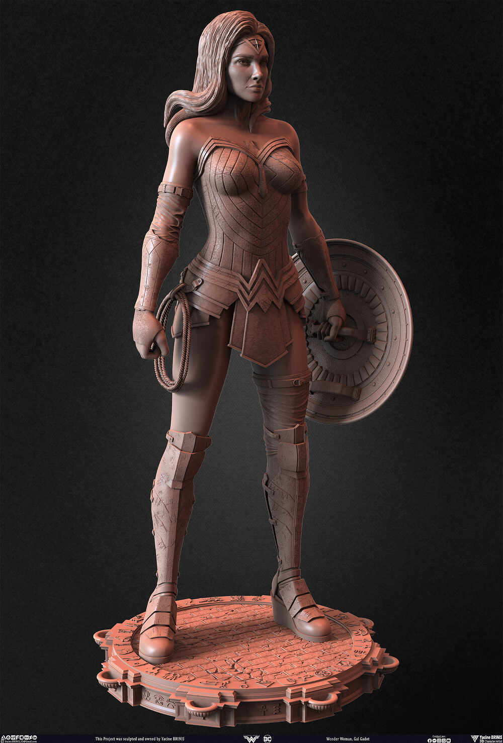 Wonder Woman Gal Gadot 3D Model sculpted by Yacine BRINIS 027